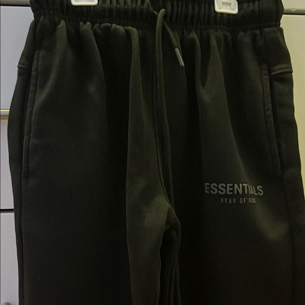 Unisex Essentials Fear of God Black Wide Legged Sweatpants